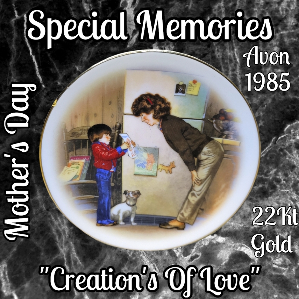 Vtg 1985 Avon Collector's Plate Special Memories by Tom Newsom Mother's Day Love